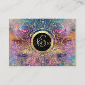 Gouden Mandala Waterverf kleurrijke nevel Visitekaartje (Voorkant)