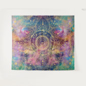 Gouden Mandala Waterverf kleurrijke nevel Wandkleed (Voorkant (horizontaal))