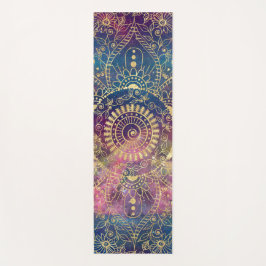 Gouden Mandala Waterverf kleurrijke nevel Yogamat