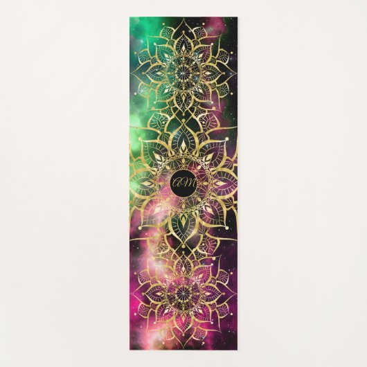 Gouden Mandala Waterverf Nevel Initialen Yogamat (Voorkant)