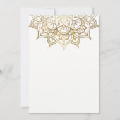 Gouden Mandala Wit Modern Elegant Minimal Wedding Kaart (Achterkant)