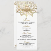 Gouden Mandala Wit Modern Elegant Trouwmenu Menu (Voorkant / Achterkant)