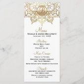 Gouden Mandala Wit Modern Elegant Trouwmenu Menu (Voorkant)