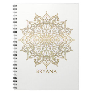 Gouden Mandala Witte Chic Glamour Moderne Glamour Notitieboek