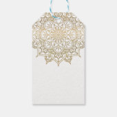 Gouden Mandala Witte Klasse Moderne Trouwgunst Cadeaulabel (Achterkant)