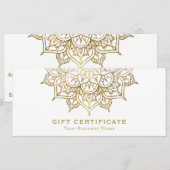 Gouden Mandala Witte Minimal Moderne Cadeaubon (Voorkant / Achterkant)