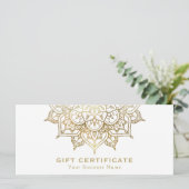 Gouden Mandala Witte Minimalistische Moderne Cadea (Staand voorkant)