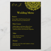 Gouden mandala zwarte bruiloft menu (Voorkant)