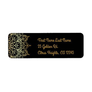 Gouden Mandala & Zwarte Chic Glam Moderne Trouw Etiket