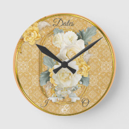 Gouden mandala's van verschillende geometrische ci ronde klok