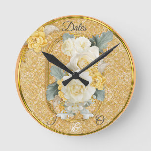 Gouden mandala's van verschillende geometrische ci ronde klok