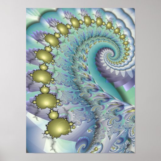 Gouden Mandelbrot-spiraal Poster (Voorkant)
