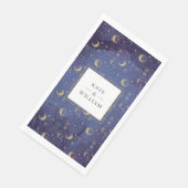 Gouden manen en sterren hemelse mystieke bruiloft servet (Hoek)