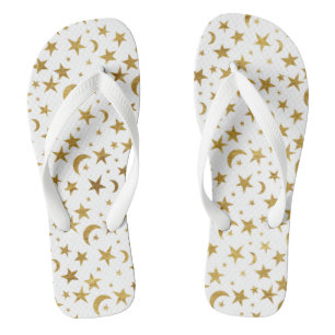 Gouden manen en sterren teenslippers