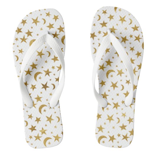 Gouden manen en sterren teenslippers (Voetbed)
