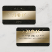 Gouden manen Goud Zwart Yoga Studio Visitekaartje (Voorkant / Achterkant)