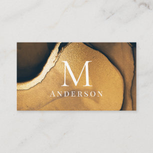 gouden mannelijke dubbele monogram visitekaart visitekaartje