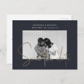 gouden manuscript één foto sparen het datumbriefka briefkaart (Voorkant / Achterkant)