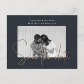 gouden manuscript één foto sparen het datumbriefka briefkaart (Voorkant)