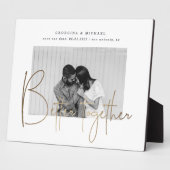 gouden manuscript één foto sparen het datumverlovi fotoplaat (Zijkant)