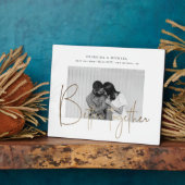 gouden manuscript één foto sparen het datumverlovi fotoplaat (Zijkant)