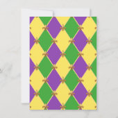 Gouden Mardi Gras Maskerade Feest Kaart (Achterkant)