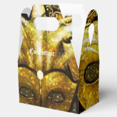 Gouden Mardi Gras Maskers Gable Favor Box Bedankdoosjes (Geopend)