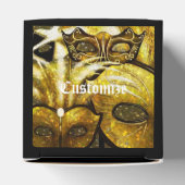 Gouden Mardi Gras Maskers Kubus Favor Box Bedankdoosjes (Bovenkant)
