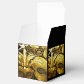 Gouden Mardi Gras Maskers Kubus Favor Box Bedankdoosjes (Geopend)