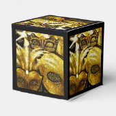 Gouden Mardi Gras Maskers Kubus Favor Box Bedankdoosjes (Achterkant)