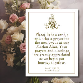 Gouden Maria Kruis Gezegend Moeder Altaarteken RSVP Kaartje