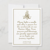 Gouden Maria Kruis Gezegend Moeder Altaarteken RSVP Kaartje (Voorkant)