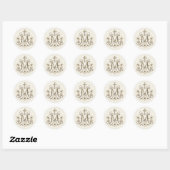 Gouden Mariaans Kruis Monogram Ronde Sticker (Vel)