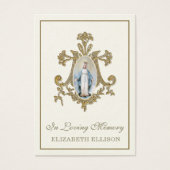 Gouden Marian kruis Maagd Maria rouwkaart Visitekaartje (Voorkant)