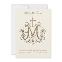 Gouden Marian Kruis Monogram Katholieke Trouw