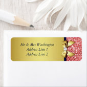 Gouden marine koraal pailletten diamanten boog etiket (Insitu)