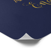 Gouden marine marsala boho verlovingsfeest poster (Hoek)