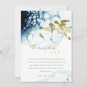 GOUDEN MARINE ONDERWATER ZEE VIS BABY SHOWER BEDAN KAART