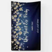 Gouden marine Oudejaarsavond feest sprankelend Spandoek (Verticaal)