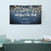 Gouden marine Oudejaarsavond feest sprankelend Spandoek (Beurs)