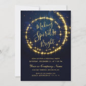 Gouden Marine Sparkle Lights Kerstmis COCKTAIL Par Kaart (Voorkant)