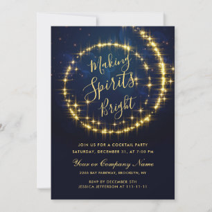 Gouden Marine Sparkle Lights Kerstmis COCKTAIL Par Kaart