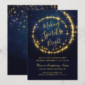Gouden Marine Sparkle Lights Kerstmis COCKTAIL Par Kaart (Voorkant / Achterkant)