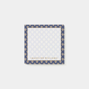 Gouden & Marineblauwe fleur-DE-Lis Post-it® Notes