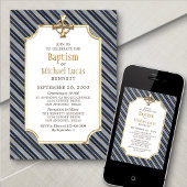 Gouden marinestrepen voor jongens doop kaart