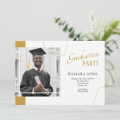 Gouden Marker Foto Afstuderen Kaart (Staand voorkant)