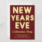 Gouden Markie Letters Oudejaarsavond Feest Kaart (Voorkant)