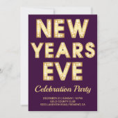 Gouden Markie Letters Oudejaarsavond Feest Kaart (Voorkant)