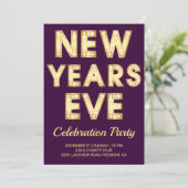 Gouden Markie Letters Oudejaarsavond Feest Kaart (Staand voorkant)