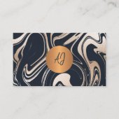 Gouden marmer abstract monogram visitekaartje (Voorkant)